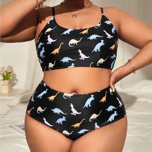 NEW Bikini Bathing Suit. Dinosaur print. 2XL.